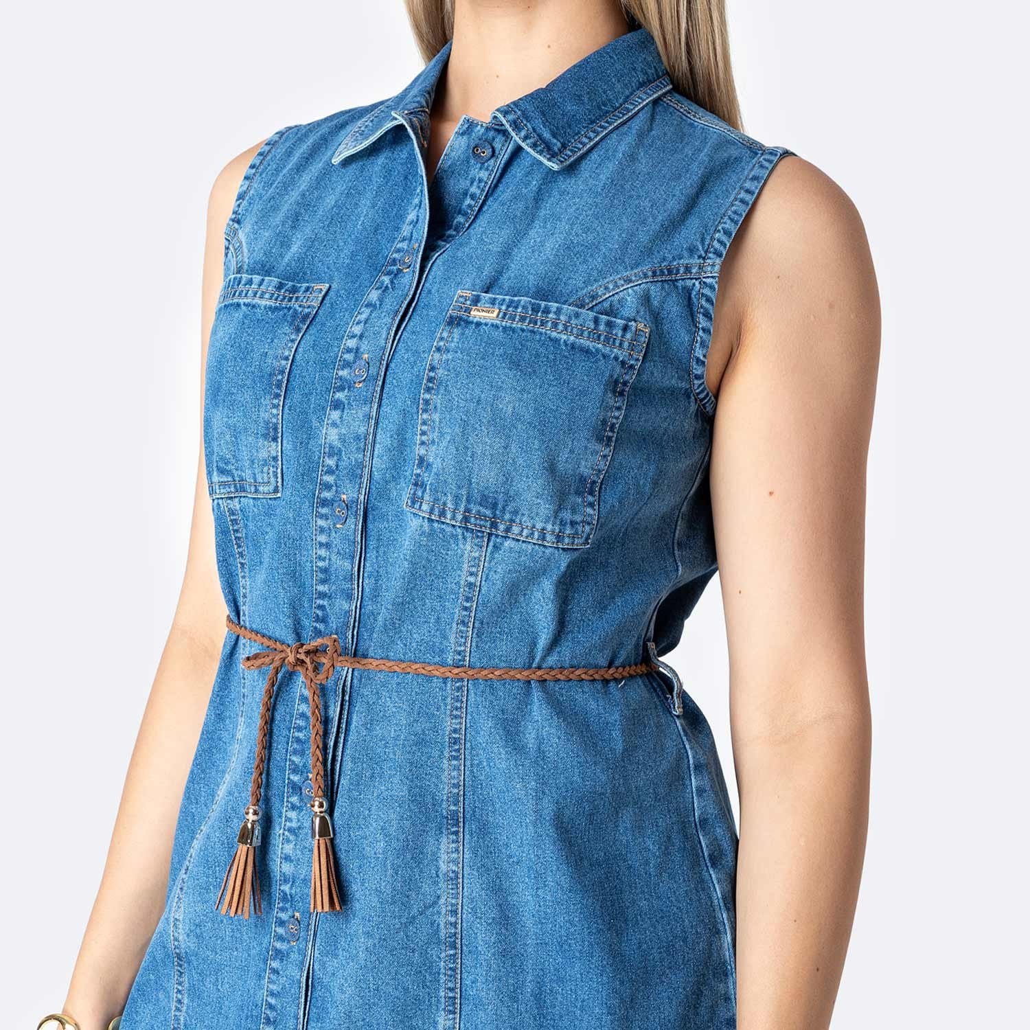 Vestido Jean Soft Kadia Total Bleach - Imagen 4